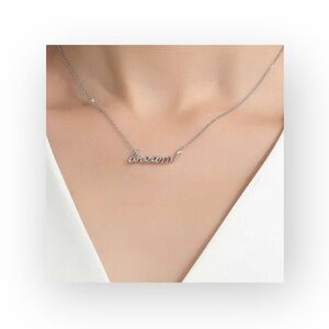 new Lassaire 𖦹 Simulated Diamond Dream Necklace 𖦹 .28 CTW 𖦹 Sterling Platinum